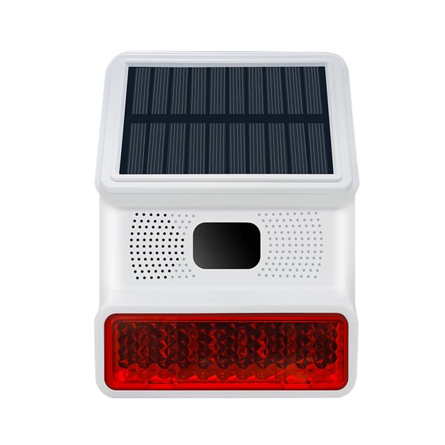 Alarma de luz estroboscópica con sonido solar y 5 mandos a distancia por infrarrojos