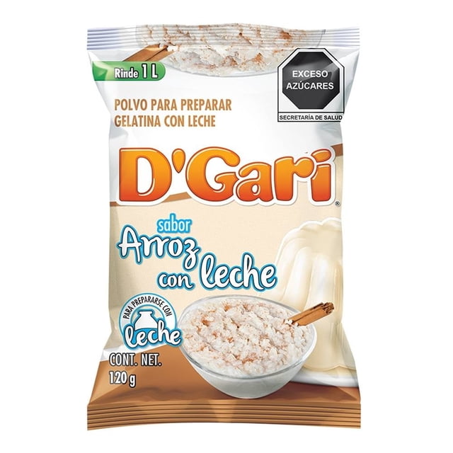 Polvo para preparar gelatina D' Gari de leche sabor arroz con leche 120 g