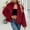 B_ Wine, variant on Olyvenn Womens Faux Fur Coat Cropped Fluffy Shaggy Jacket Long Sleeve Lapel Winter Fuzzy Plush Coat Outwear Overcoat Coffee XXXL