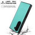 thumbnail image 4 of Vintage Case Designed for Samsung Galaxy Z Fold 6, PU Leather + PC Magsafe Folding Case Shockproof Classic Anti-drop Anti-Scratch Phone Cover Compatible with Samsung Galaxy Z Fold 6, Mint, 4 of 12