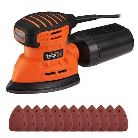 

Tacklife 1.1A 130W 12 000 OPM Classic Mouse Detail Sander with 12Pcs Sandpapers and Efficient Dust Collection System for Tight Spaces Sanding in Home Decoration - PMS01A