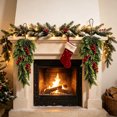 thumbnail image 7 of 28 Inch Christmas Norfolk Branches Wall Hanging Decoration, Upside Down Christmas Wreath for Front Door Home, 1 Pack, 7 of 7