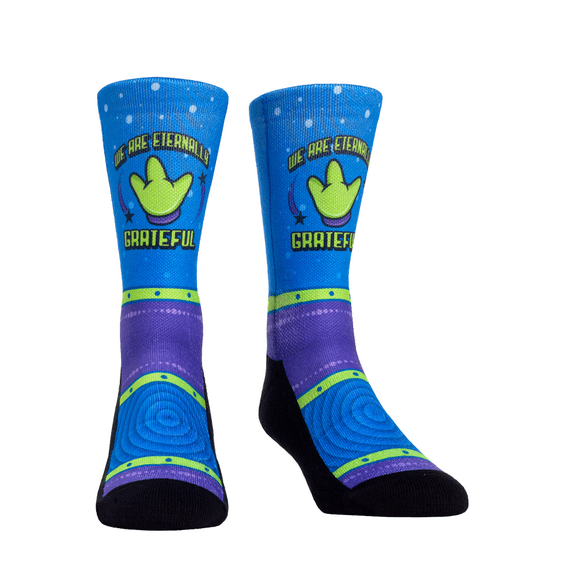 Rock Em Elite Theme Park: Little Green Guy Crew Socks (L/XL (9-13))