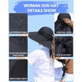 thumbnail image 5 of Womens Sun Hat Outdoor UV Protection Wide Brim Fishing Hat with Ponytail Hole Neck Flap for Beach Hiking Camping, 5 of 7