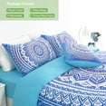 thumbnail image 2 of PiccoCasa Bohemian Duvet Cover Set 5 Piece Microfiber Bedding Set for Queen Bed, Light Blue, 2 of 6