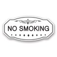 thumbnail image 1 of NO Smoking Victorian Door/Wall Sign (White) - Large 5" x 10", 1 of 3