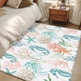 thumbnail image 4 of Area Rugs 2.7'x5', Teal Red Seahorse Coastal Carpet for Living Room Bedroom Dining Room, Nautical Beach Coral Starfish Throw Kitchen Rugs Non Slip Washable Rectangle Indoor Outdoor Rugs, 4 of 8