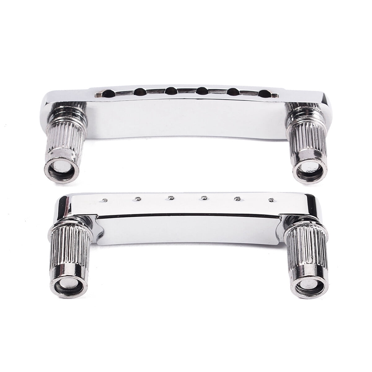 ETEREAUTY Electric Guitar Parts Replacement Chrome Plated Silver Saddle Bridge for Guitars