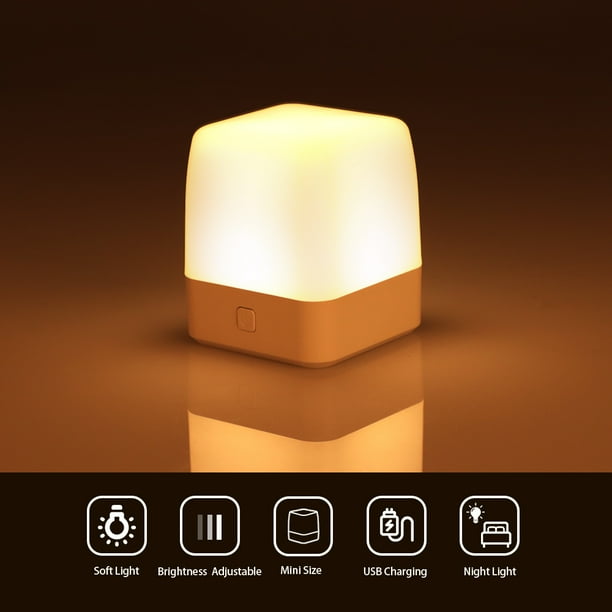 RUXAN Small Night Lamps for Kids,Portable Rechargeable Nightstands Table Lights Soft Warm