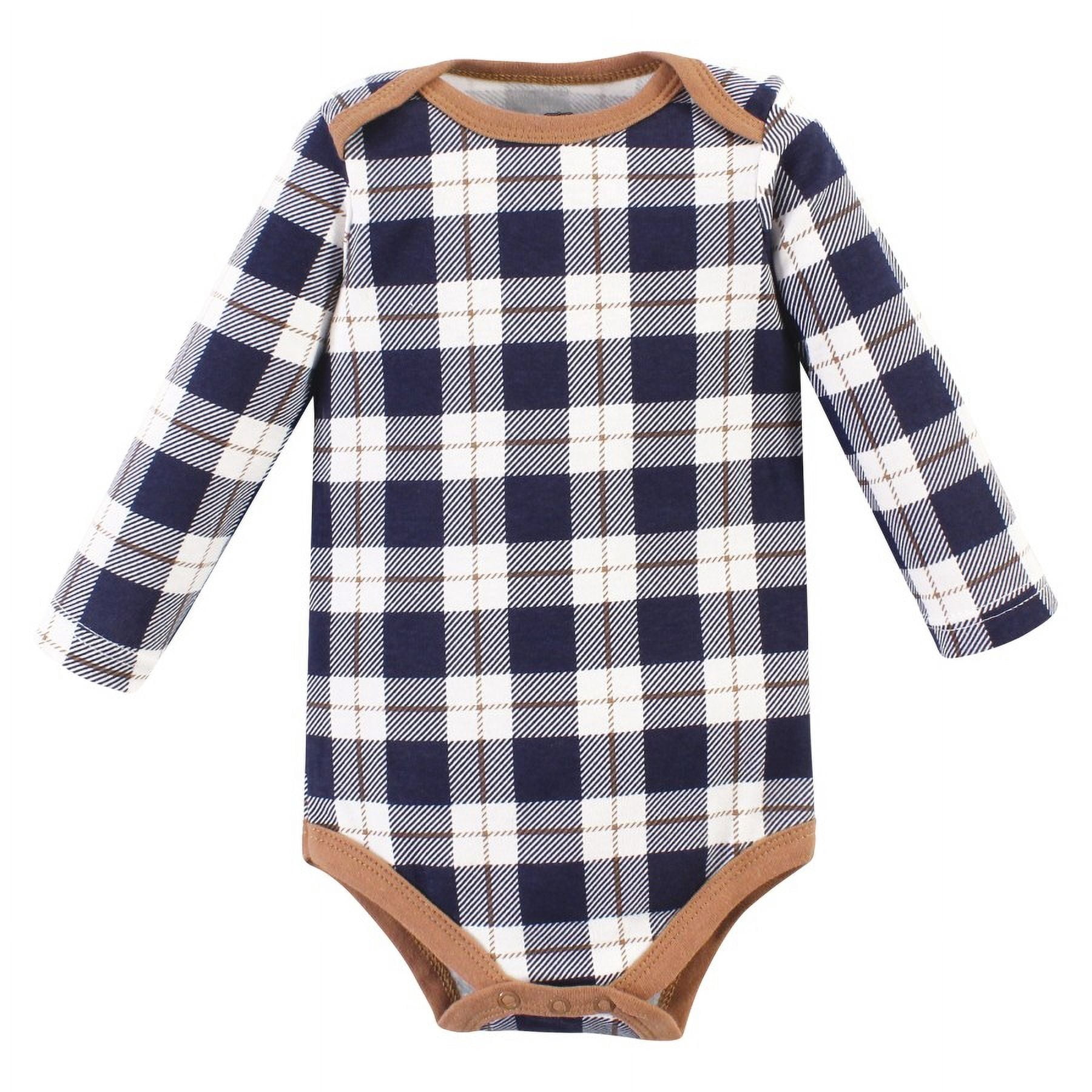Hudson Baby Cotton Long-Sleeve Bodysuits, 3- Pack, Newborn- 24 Months