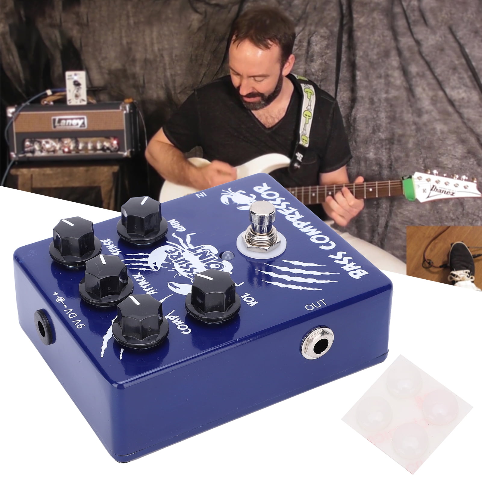 Bass Compressor Pedal, Guitar Effect Pedal 4.7 X 3.7 X 1.5In For Outdoor Performance For Music Club