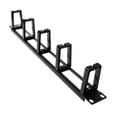 thumbnail image 2 of 19 Inch 1U Rack Cabinets Cable Management Network Organizer Hollow Metal Base Five Ring Detachable Wire Manager Frame, 2 of 7