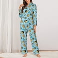 thumbnail image 2 of Daiia funny lion in pirate for Women's Long-Sleeved Pajama Set – Soft & Comfortable Sleepwear Button-Up Pajamas Cozy Lounge Wear-XX-Large, 2 of 7