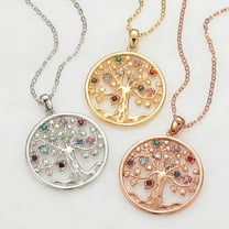 Personalized Planet Tree of Life with Birthstone Necklace ,Women's