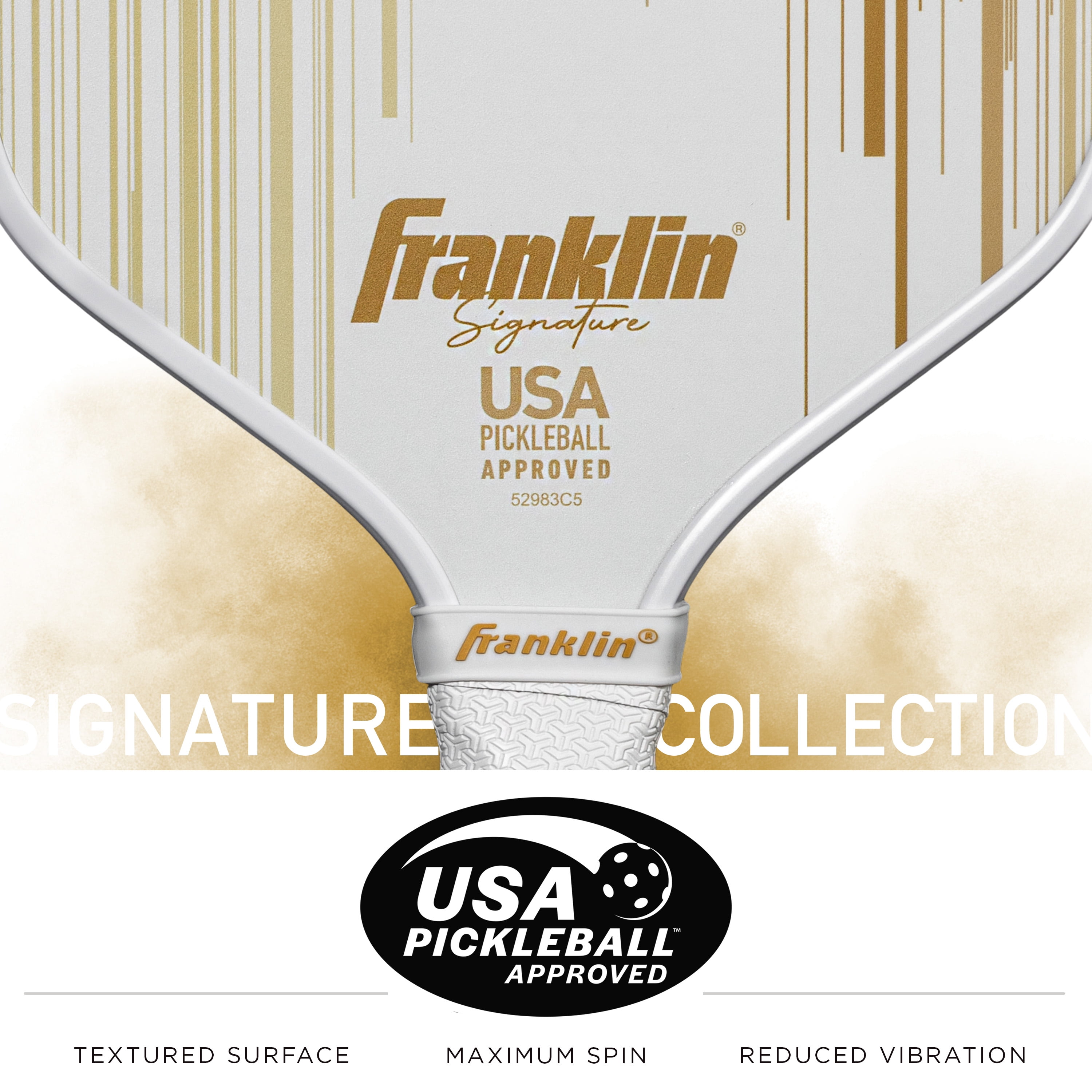 Franklin Sports Pro Signature Pickleball Paddles - 13mm Poly Core - Gold