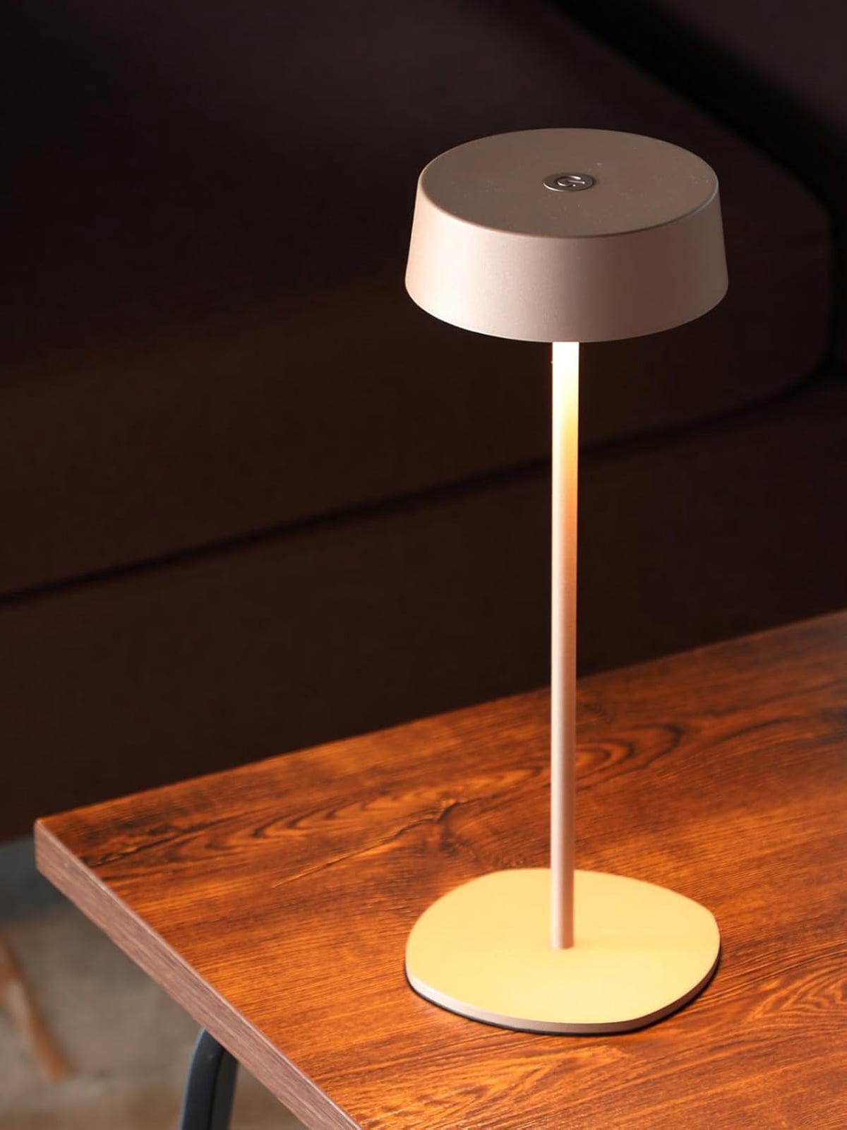 2 Pack Cordless LED Table Lamp, Aluminum Portable Rechargeable Desk Lamp, Dimmable Touch Lamps for Bedroom Living Room Restaurant Patio, Brown