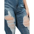 thumbnail image 3 of SpringTTC Women's Plus Size Slim Fit Hole Bagi Curve Destructed Ripped Jeans, 3 of 6