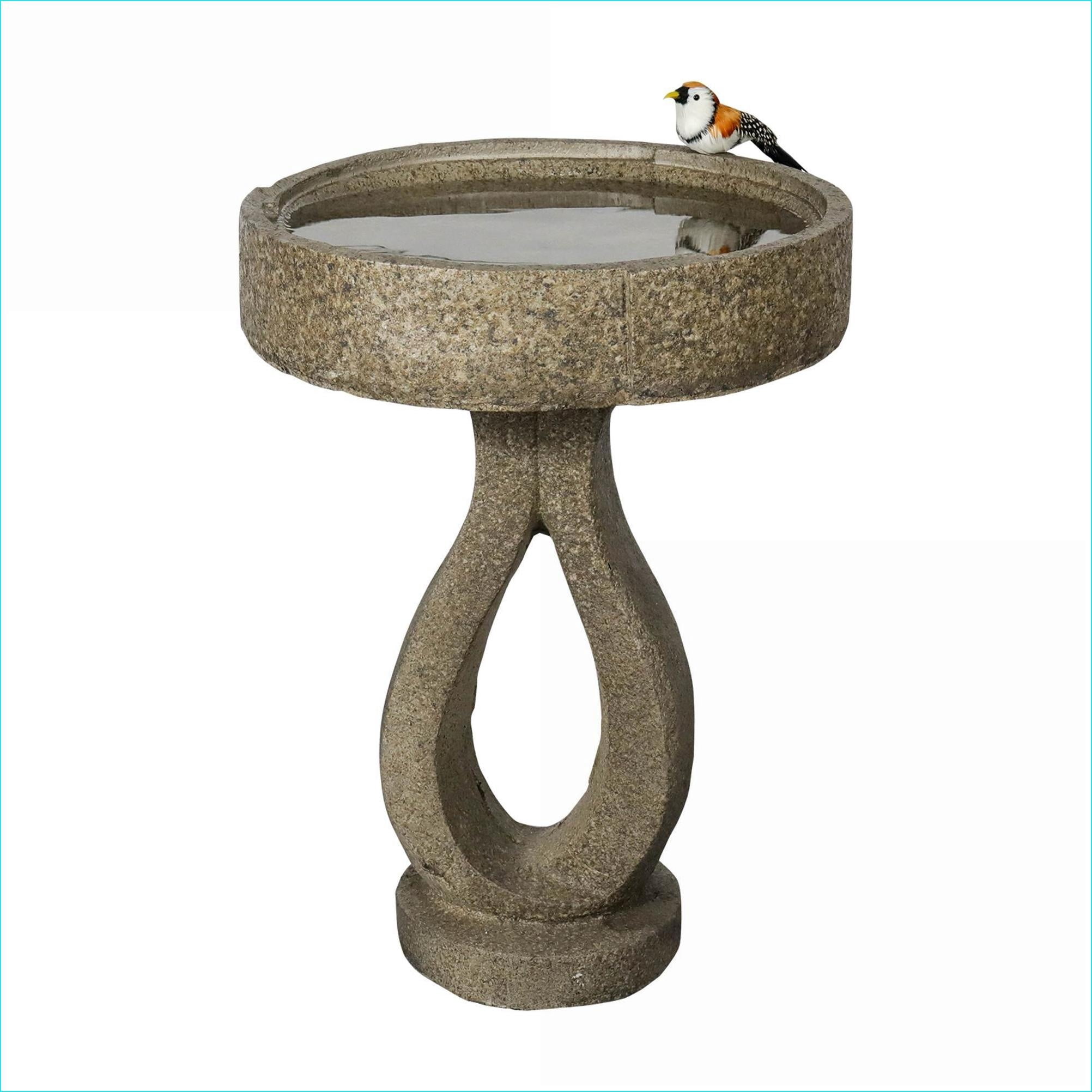 Bird Baths | 21.8" Modern Outdoor Bird Bath for Garden Patio | Concrete Cement | Birdbath Single Tier Pedestal