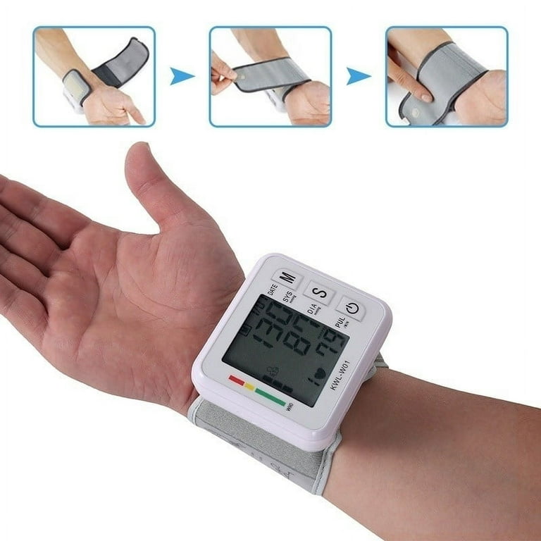 Adult Automatic Wrist Blood Pressure Monitor BP Cuff Heart Rate Tester Meter  USA