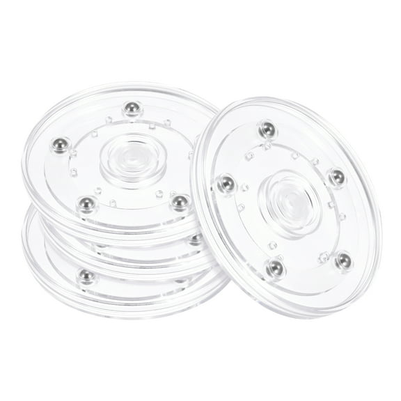 4inch Rotating Swivel Stand with Steel Ball Lazy Susan Base Turntable Clear 4pack