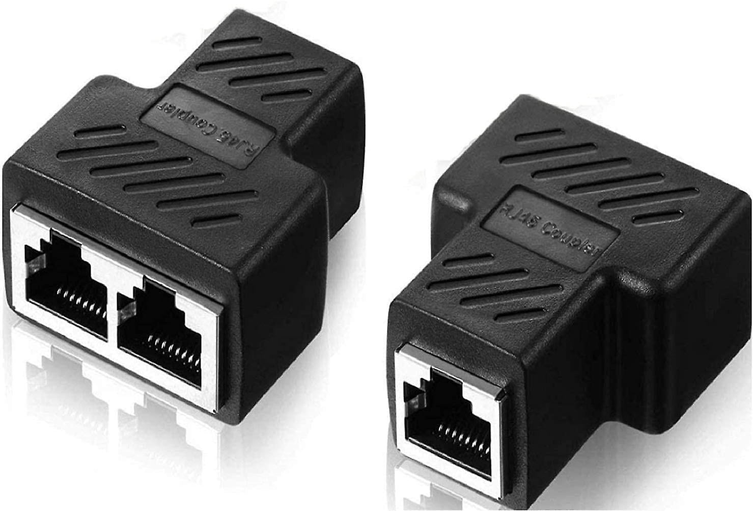 Paquete de 2 adaptadores de conector divisor Ethernet Rj45, dos puertos ...