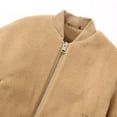 thumbnail image 6 of Womens Cropped Jacket High Long Sleeves Outerwear Short Moto Coat, 6 of 9