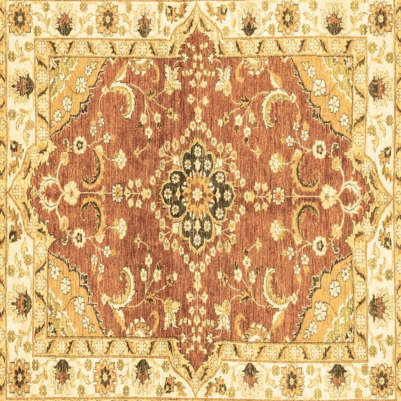 Ahgly Company Indoor Square Abstract Brown Modern Area Rugs, 6' Square