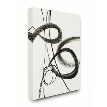 Stupell Home Décor Abstract Ink Swirls Painting Canvas Wall Art by Third and Wall