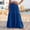Dark Blue, variant on Women's Elastic High Waist Maxi Skirt, Triple-Tier Ruffle Woven Fabric, Loose Hip Swing Cut for Resort Trips White M