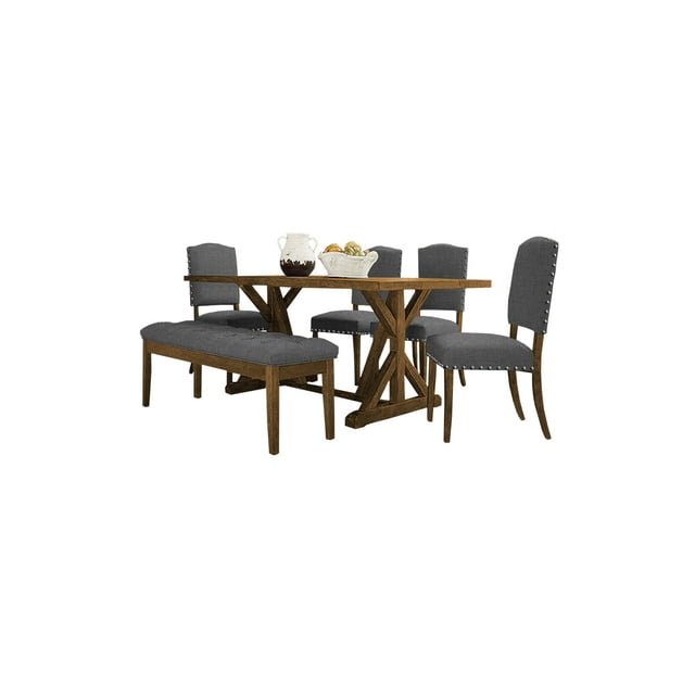 Comedor gravity madera de pino barnizado tapizado REMATESMX CONTEMPORANEO