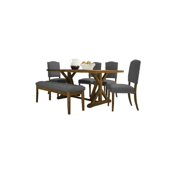 Comedor gravity madera de pino barnizado tapizado REMATESMX CONTEMPORANEO