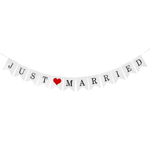 Cardstock Banners Marry Wedding Banner Set for Wedding Receptions Valentine's Day Photo Props Decorations(Need to install)