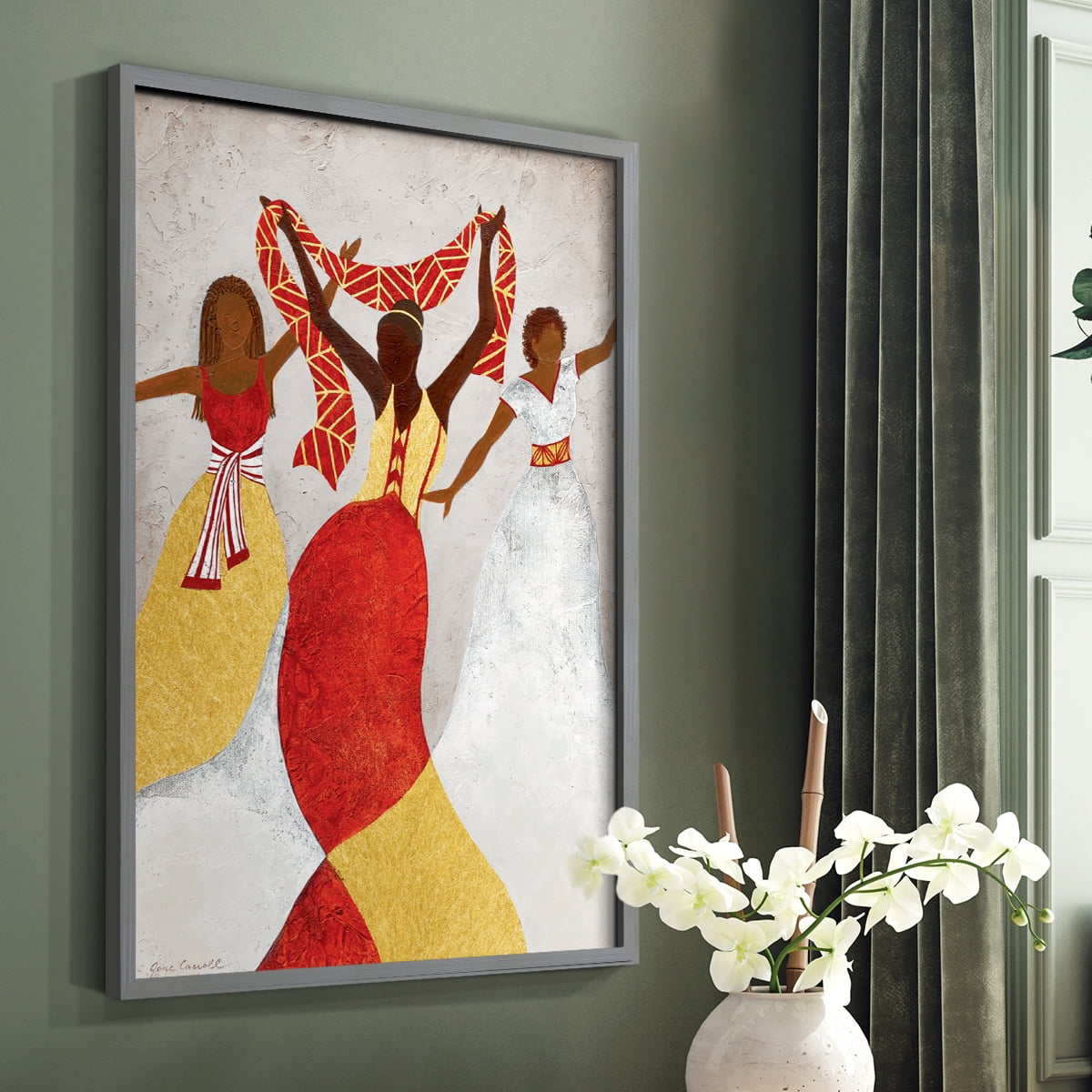 Golden Rhythm in Gray Solid Wood 8 x 10 Framed Print