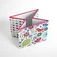 thumbnail image 3 of Bacati - Botanical Pink Cotton Percale Fabric covered Storage, Large Box, 14 x 14 x 10 inches, 3 of 6