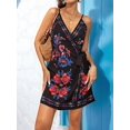 thumbnail image 4 of Women's Sleeveless Wrap V Neck Tie Knot Boho Short Dresses Blue XXL, 4 of 8