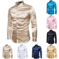 thumbnail image 4 of Mens Casual Collared Slim Dress Shirt Long Sleeve Blouse Button Down Shirts Tops, 4 of 10