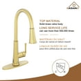 thumbnail image 3 of CASAINC Single Handle Kitchen Faucet with Pull Down Sprayer, Touchless Sensor, Soap Dispenser, Deck Mounted, Brushed Gold, 3 of 4