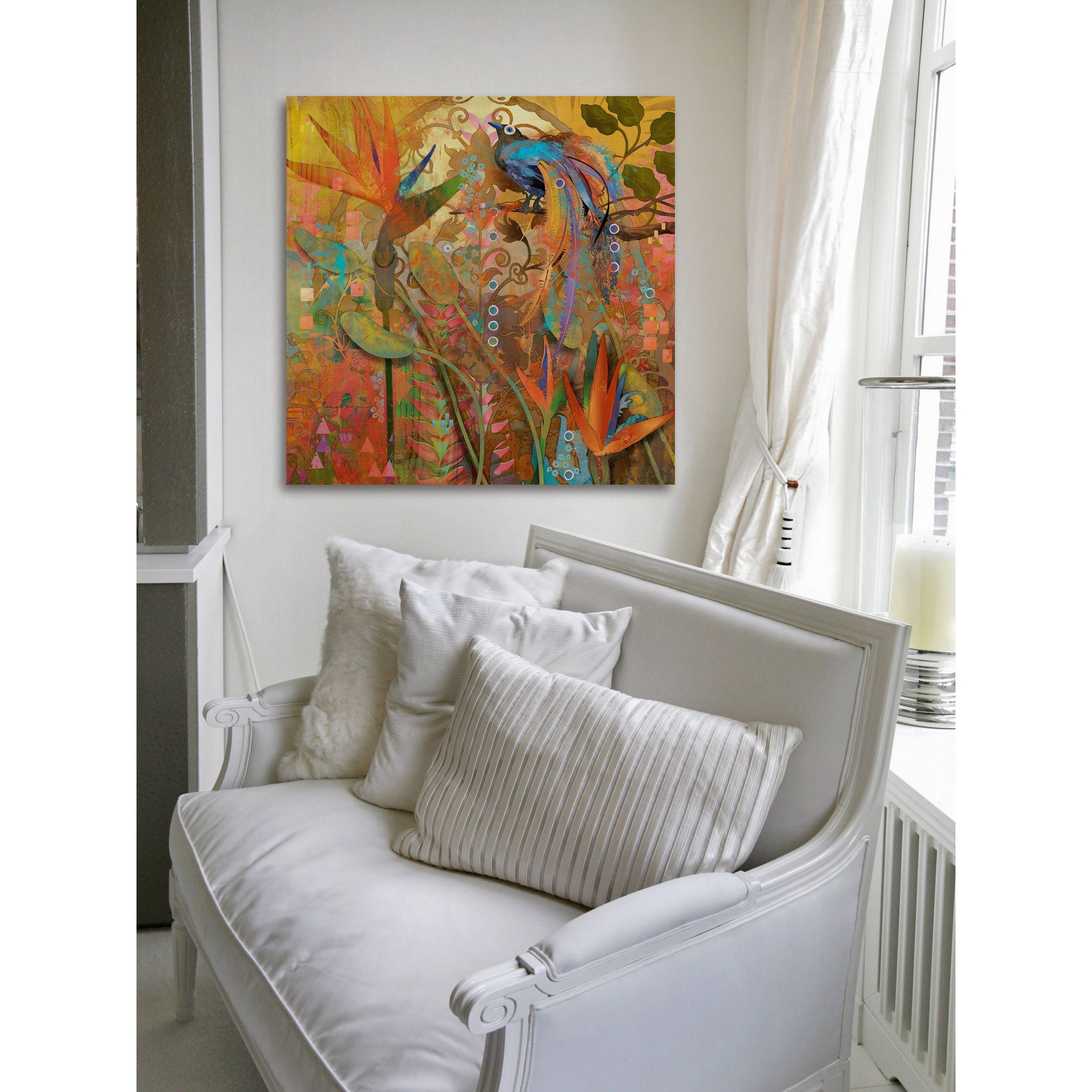 Marmont Hill 'Blue Bird Of Paradise' by Evelia Painting Print on Wrapped Canvas