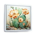 thumbnail image 2 of Designart "Coral Green Cactus Desert Blooms Painting I" Floral Floater Framed Canvas Print, 2 of 7
