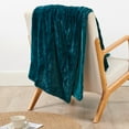 thumbnail image 5 of Home Soft Things Solid Light Faux Fur Throw - Deep Teal - 50" x 60", 5 of 10