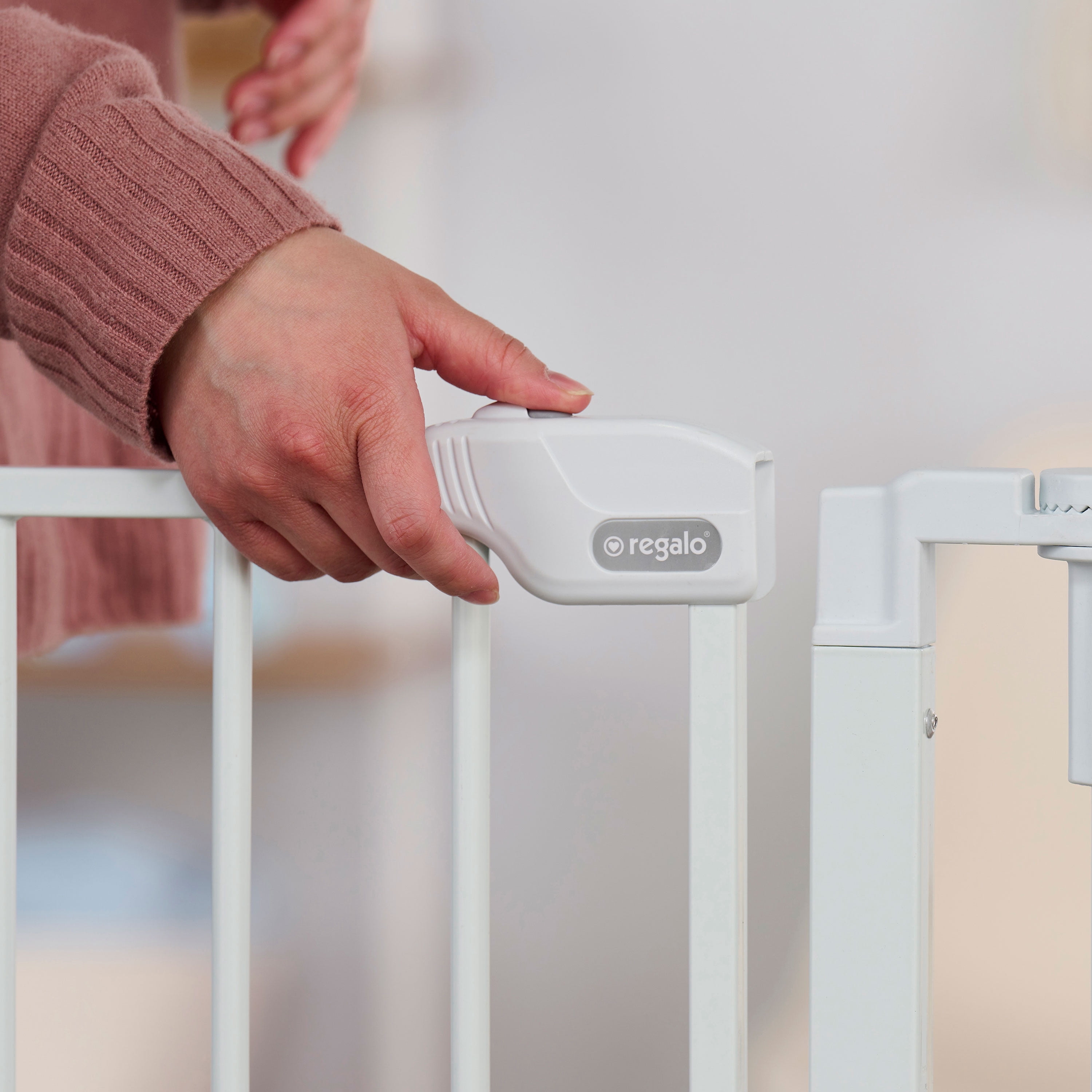 Regalo 76 Inch Super Wide Baby Gate, 3-Panel Baby Safety Gate, Configurable, Age Group 6 to 24 Months