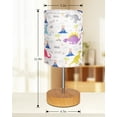 thumbnail image 4 of SparkGlowy Bedside Table Lamp for Bedroom with Dinosaur Pattern Printed Shade Small Touch Lamp with Wood Base for Living Room, 4 of 8