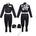 thumbnail image 2 of Anime Demon Slayers Kimetsu No Yaiba Cosplay disfraz Top chaqueta pantalones equipo negro uniforme Unisex ropa de Halloween, 2 of 4
