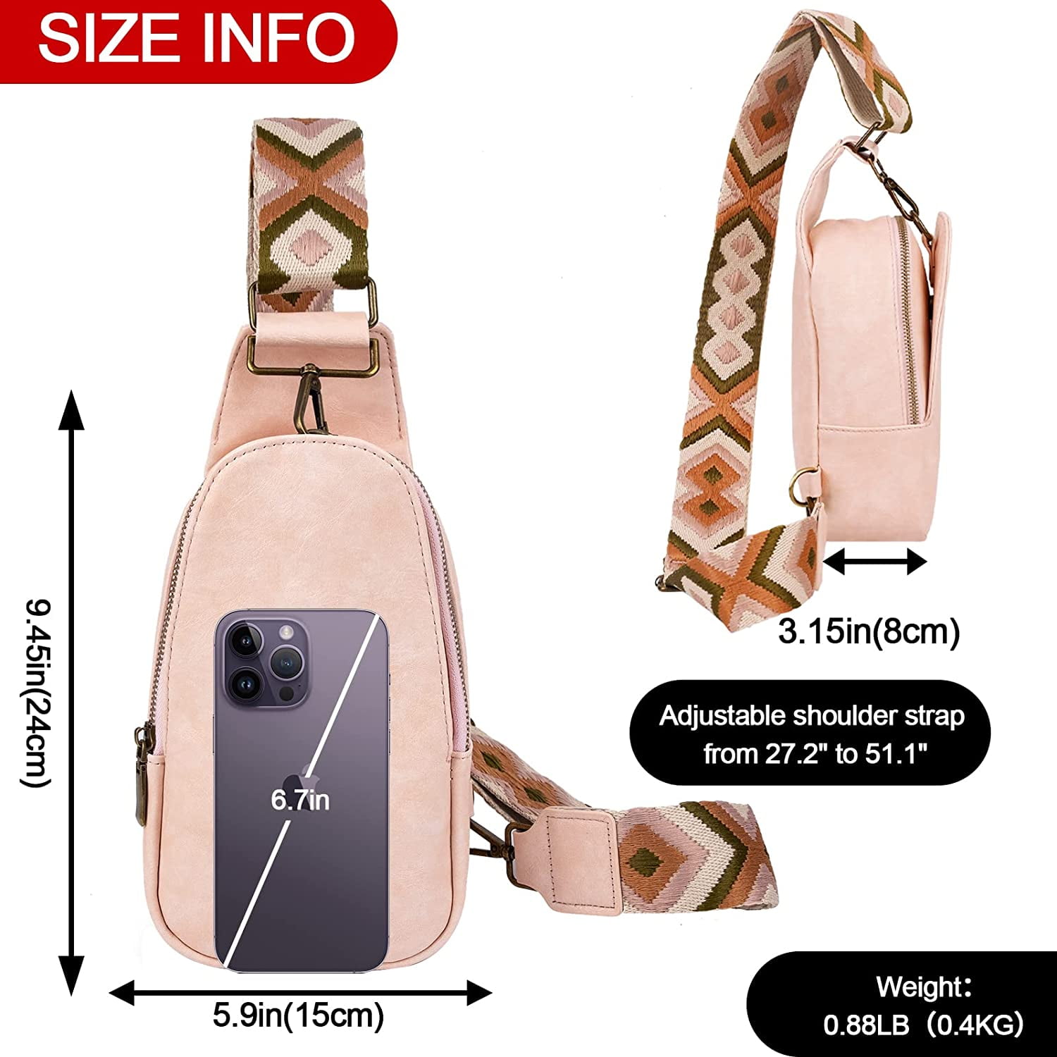 OLOEY Small Sling Backpack Leather Crossbody Bag Purse Shoulder Bags for  Student Women Girl with Headphone Jack 