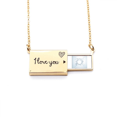 thumbnail image 1 of Simple Rotatg Notes de Musique Blanc Lettre Enveloppe Collier Pendentif Bijoux, 1 of 3