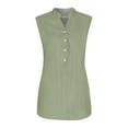 thumbnail image 5 of HIMIWAY Summer Hot Shirts for Women Ladies Fashion Casual Formal Versatile Solid Color Button Sleeveless Top Shirt, 5 of 5
