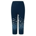 thumbnail image 4 of Mnuaqn Capri Leggings for Women High Waist Elastic Breathable Plus Size Yoga Pants with Pockets for Workout or Casual Wear (S, Navy), 4 of 5