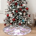 thumbnail image 5 of Lsque Owl And Floral Print Christmas Tree Skirt, Tree Skirt with Ties or Velcro, Perfect for Holiday Decorations, Halloween, and New Year-36", 5 of 7