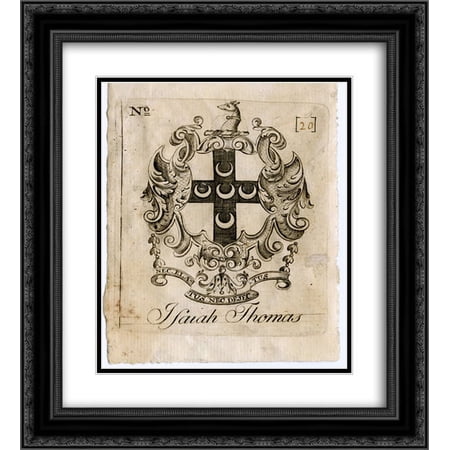 Paul Revere 2x Matted 20x24 Black Ornate Framed Art Print 'Isaiah Thomas Bookplate'