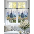 thumbnail image 4 of Mountain Tree Sheer Curtains 54 Inch Long 2 Panels, Watercolor Flower Retro Scenery Light Filtering Rod Pocket Semi Sheer Curtains, Sheer Voile Drapes for Living Room Bedroom, 52"x54", 4 of 5